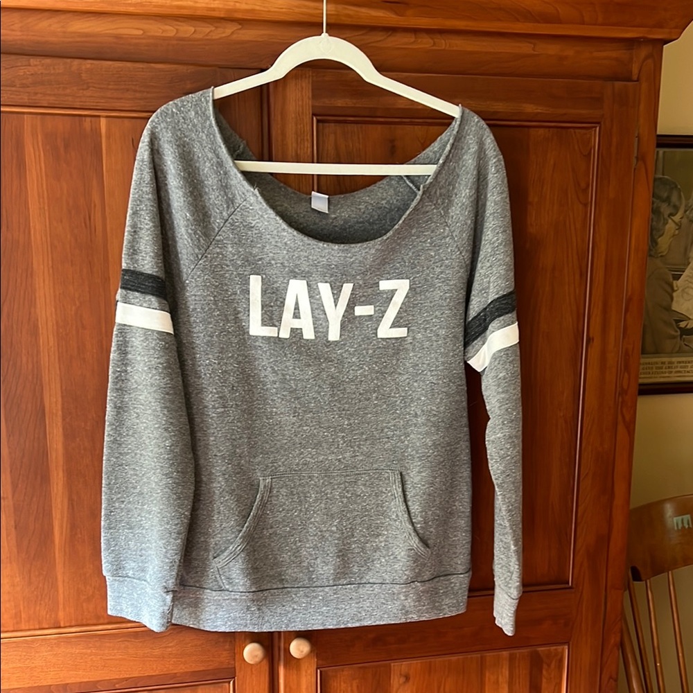 Alternative Apparel Gray Long Sleeve Sweatshirt Relaxed Fit